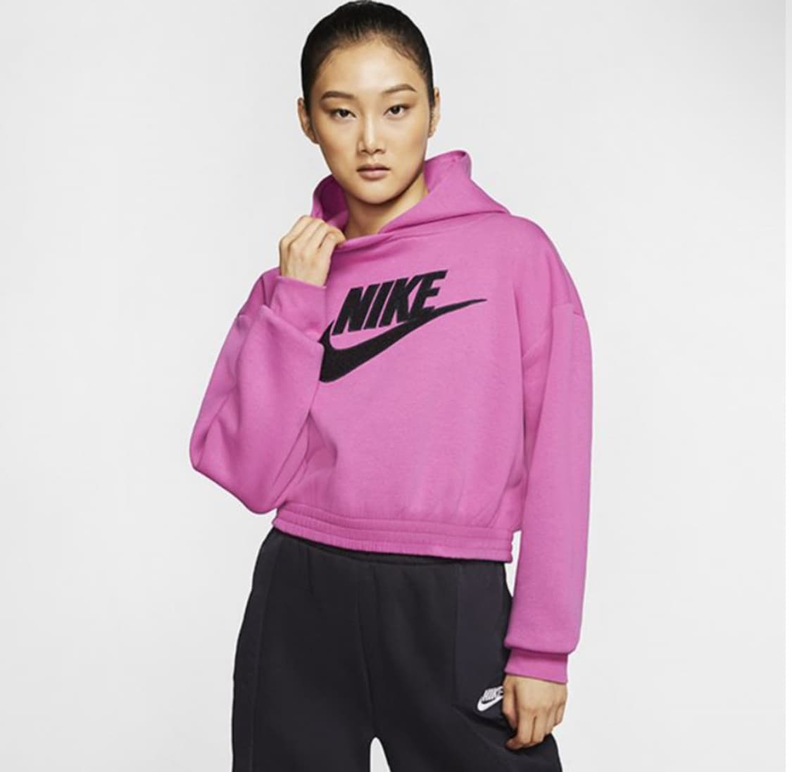 나이키 Nike 아이콘패치 크롭후드티(기모) 상품이미지1