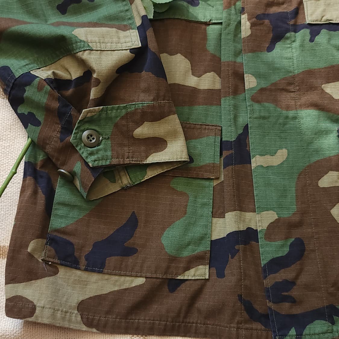 90 년대 미군 오리지널 카모 셔츠자켓 BDU 라지 롱 상품이미지6