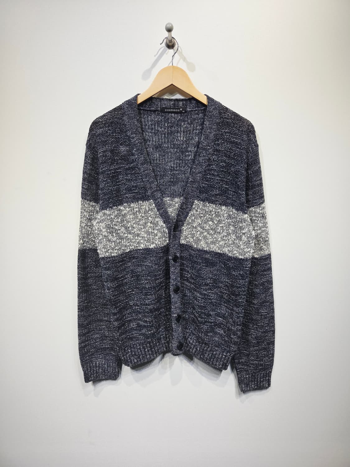 지오송지오(ZIO SONGZIO) 린넨 혼방 배색 니트 가디건 상품이미지2