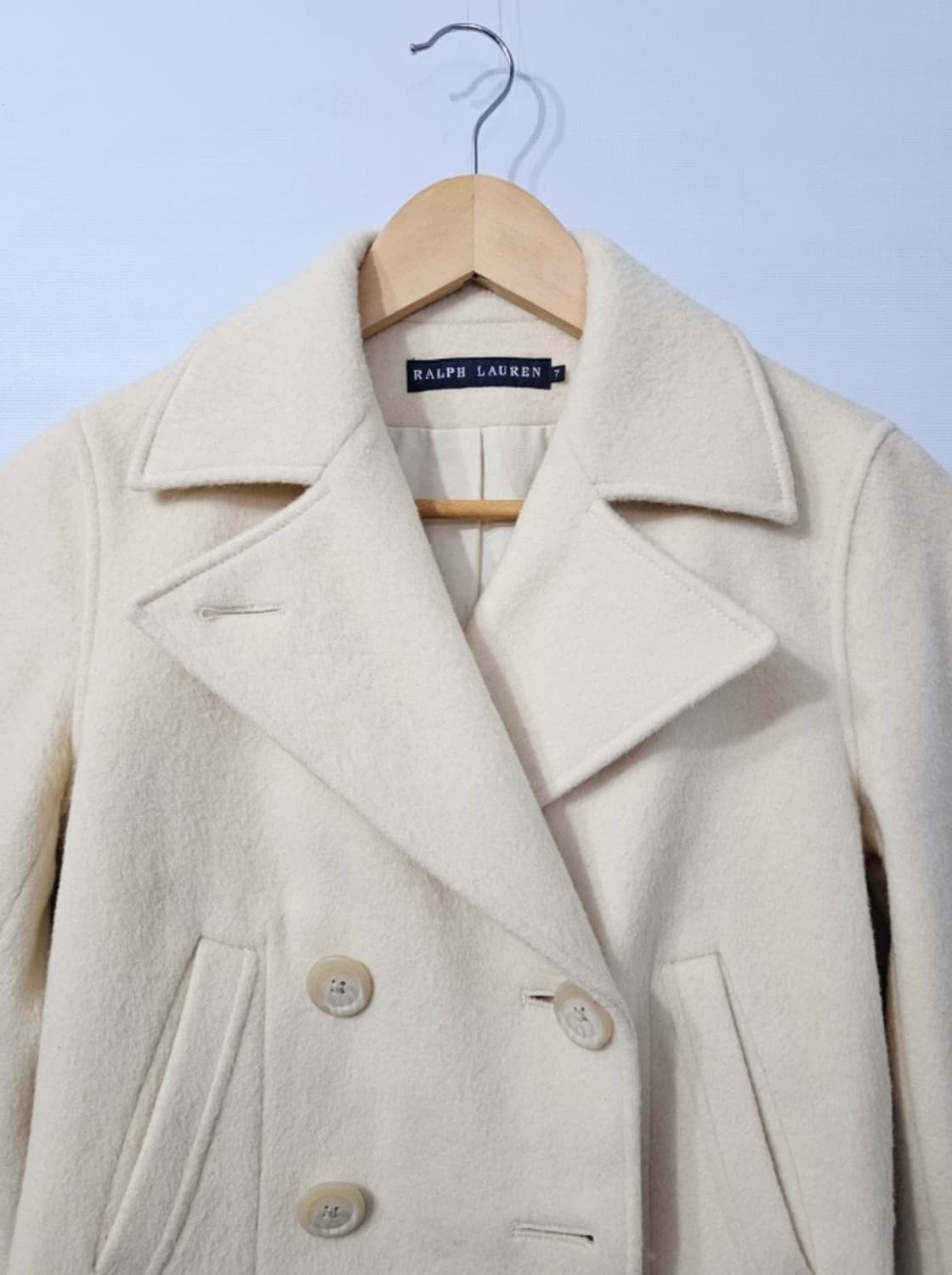 폴로  랄프로렌 더블 버튼 캐시미어 숏 코트아이보리 ~55반 상품이미지2