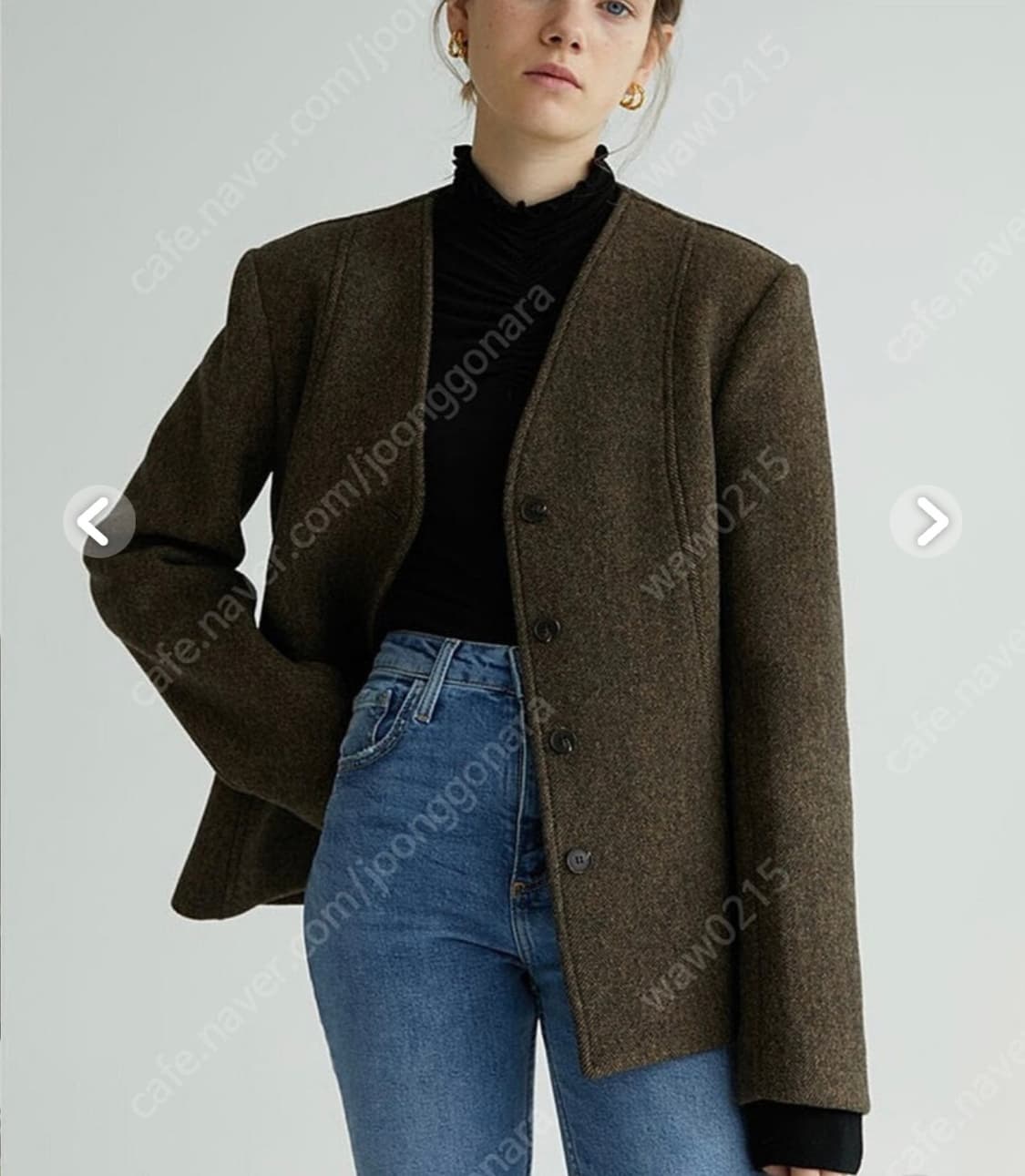 패브릭컬러지 패브릭컬리지 노카라 부클자켓 상품이미지1