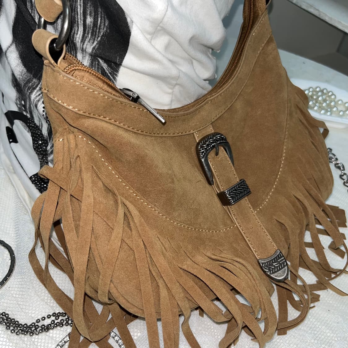 빈티지 브라운 웨스턴 테슬 크로스백 상품이미지2