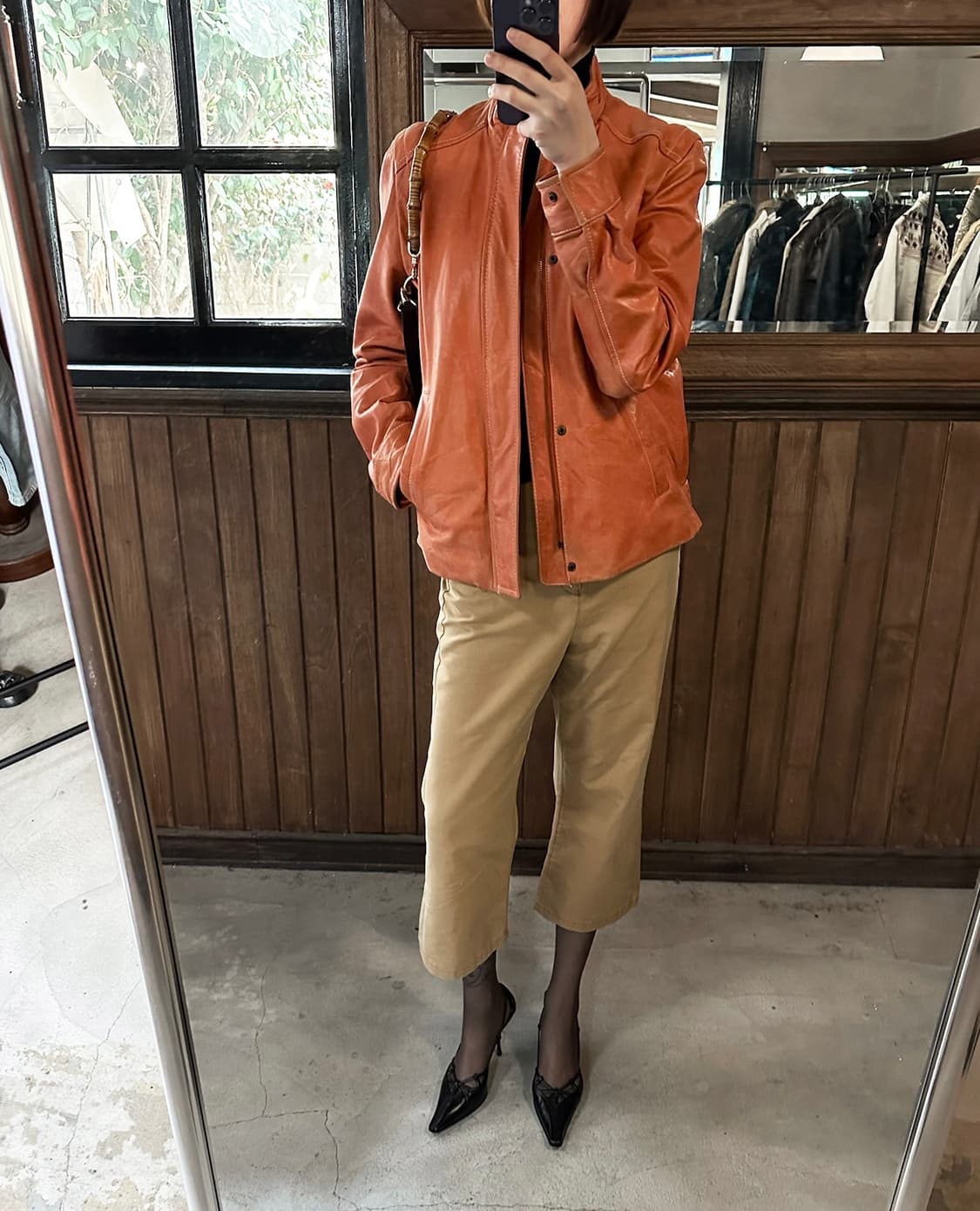 JPV stand collar leather jacket 상품이미지4