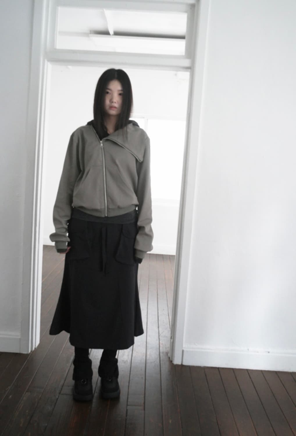 새상품) 에프터먼데이 하이넥 후드집업 에프터먼데이 하이넥 언발 집업 상품이미지2