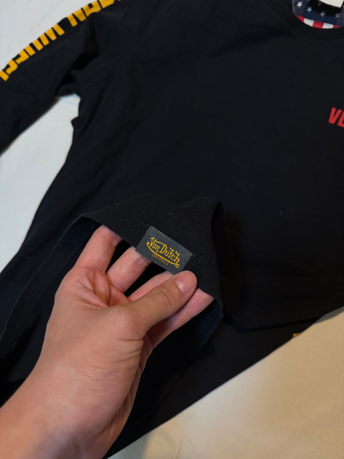 본더치 빈티지 레이싱 프린팅 롱슬리브 블랙 상품이미지3