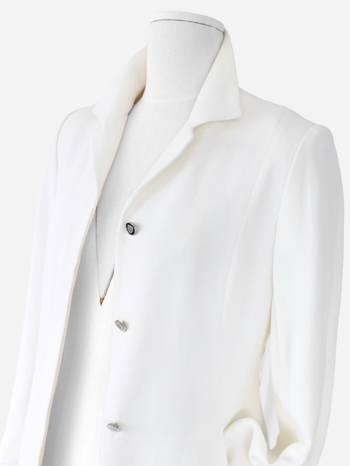 Ferragamo White Hidden-Button Blazer 상품이미지3