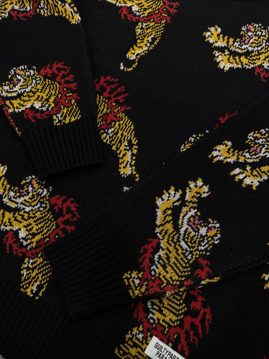 [M] 와코마리아 x 팀레히 자카드 울 니트 블랙 24FW 상품이미지7