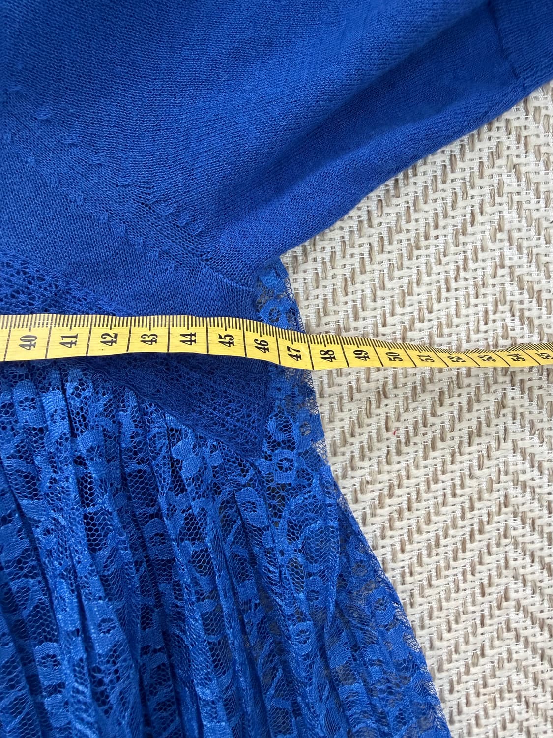 정품) 산드로 블루 레이스 반팔 니트 원피스 2 상품이미지8