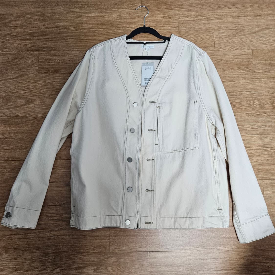 코스 cos 탑스티치드 데님 셔츠 자켓 아이보리 m 상품이미지1