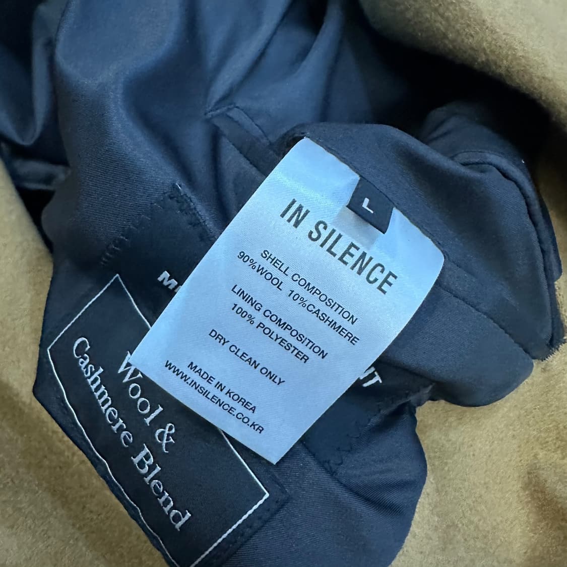 인사일런스 울캐시미어 싱글코트 상품이미지6