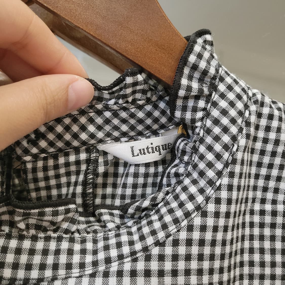 Lutique 블랙체크 원피스 상품이미지9