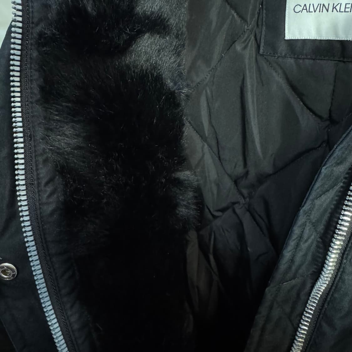 캘빈클라인 누빔안감 모피 롱패딩 점퍼 상품이미지6