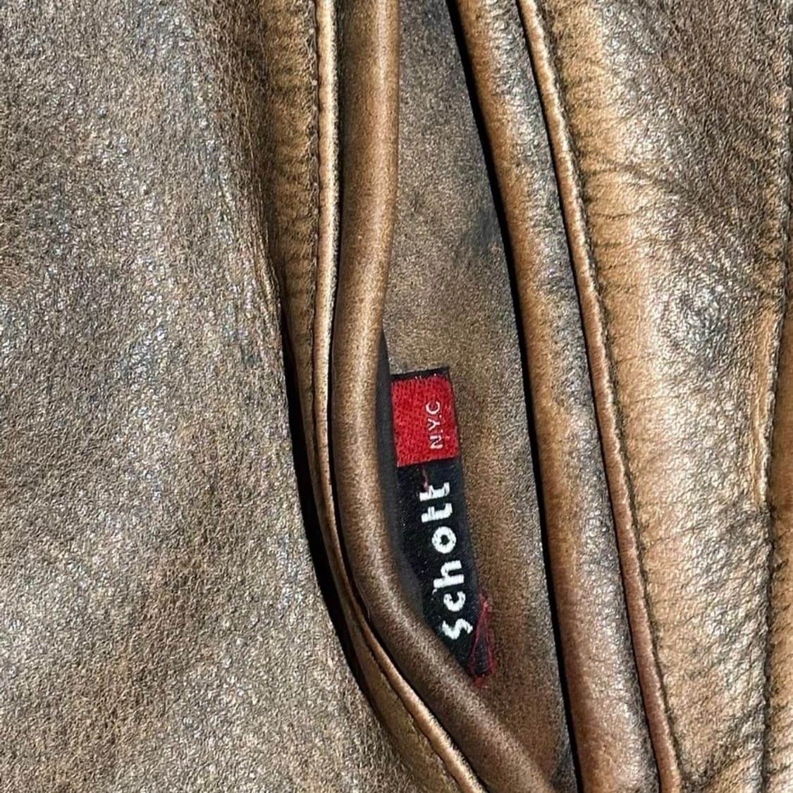 Schott NYC 빈티지 워시드 헤비 카우하이드 싱글 라이더 자켓 상품이미지3