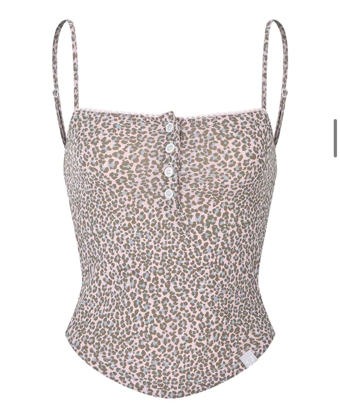 플리즈노팔로우 리리 레오파드 레이스 탑 (pink) 상품이미지1