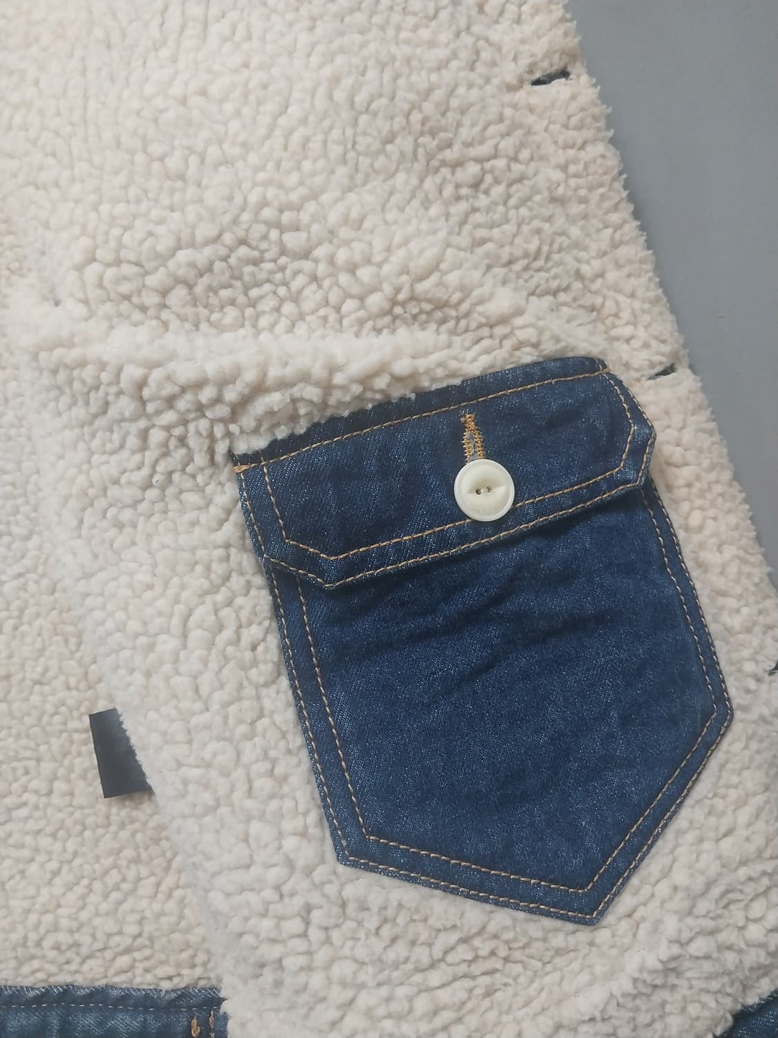 [XL] 더스토리 18FW 워싱 데님 셰르파 자켓 상품이미지7