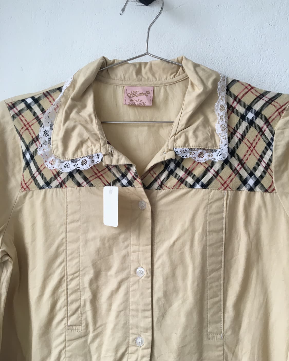 Check pattern layered lace trimming jack 상품이미지4