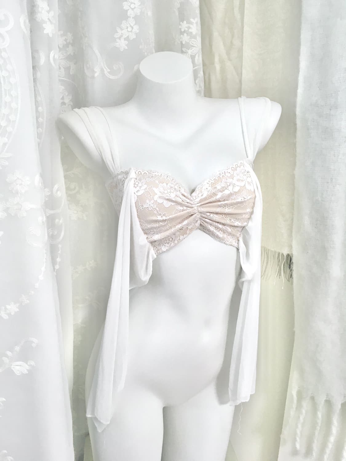 레이스 페어리 크롭 슬리브리스  상품이미지3