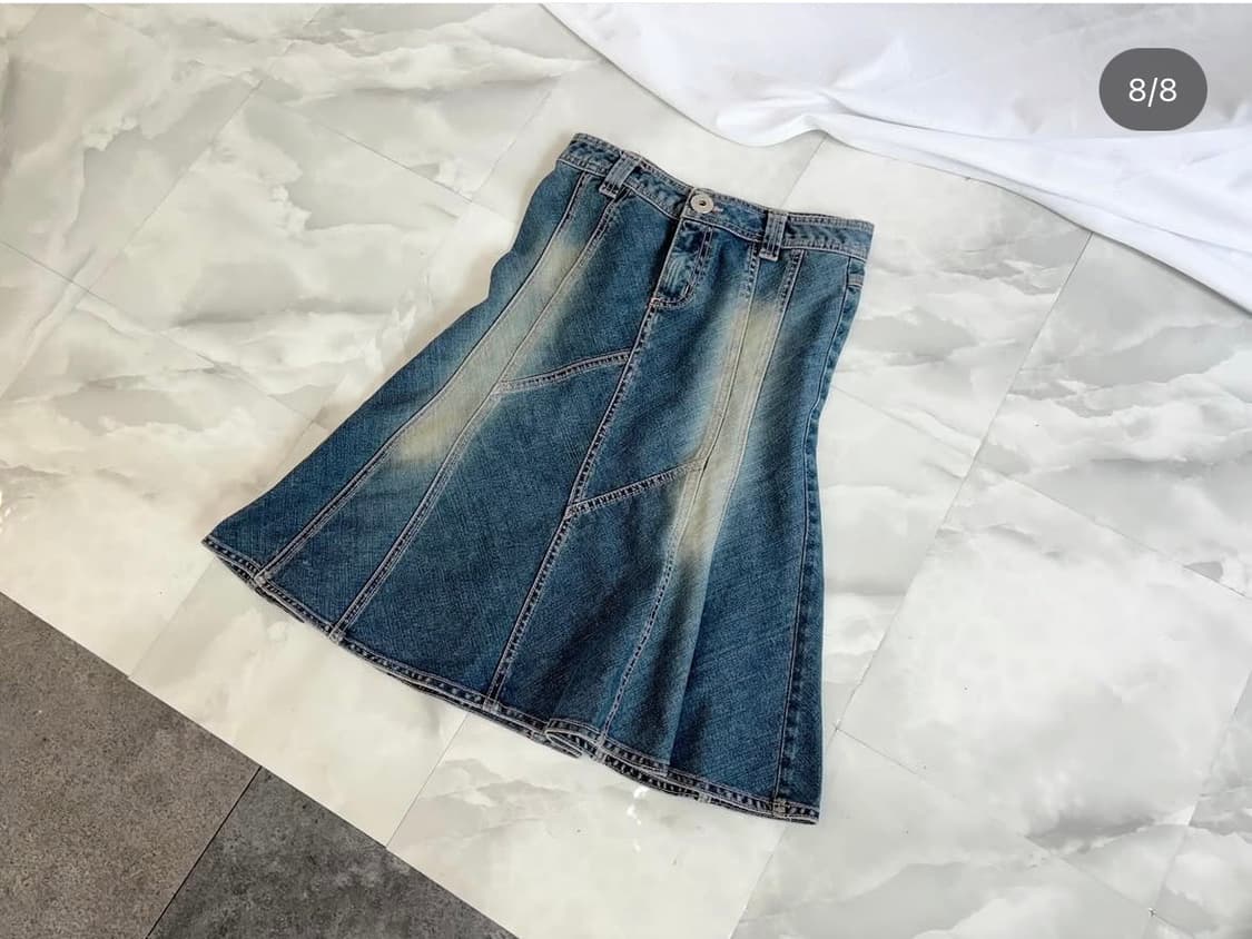 스트라이프 쭉티, 여우털베스트, 코위찬, 데님스커트 상품이미지8