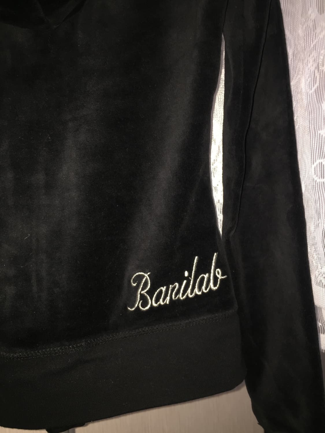 y2k 리본 큐빅 벨벳 후드집업 상품이미지5