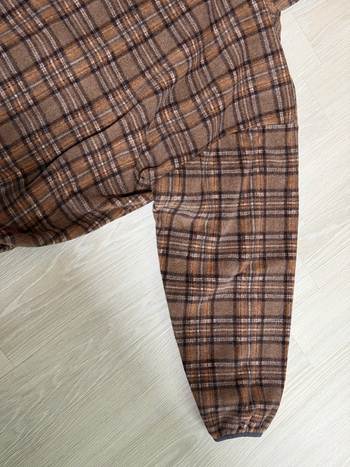 스컬프터 브라운 체크 후리스 후드티 상품이미지7