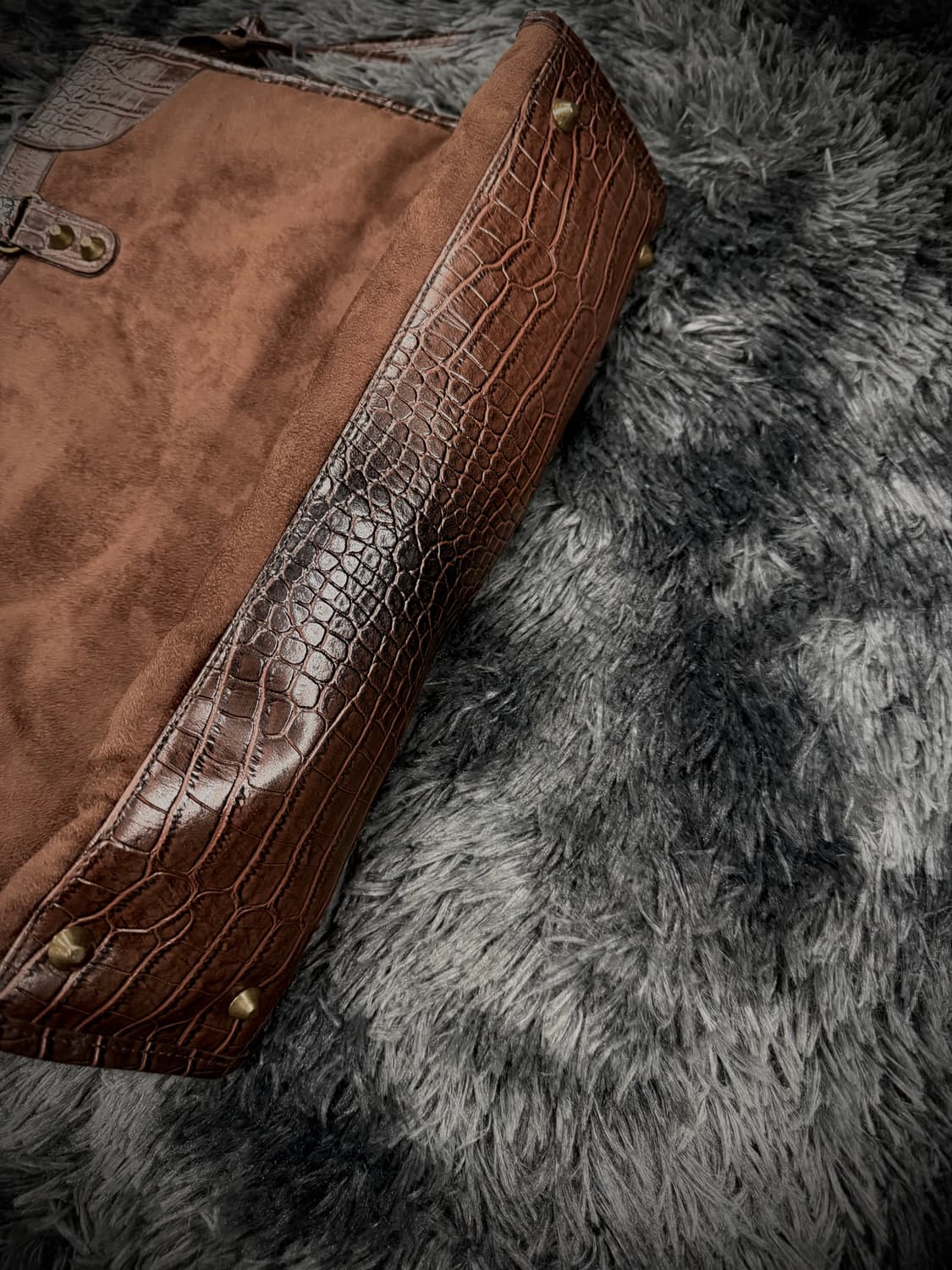 브라운 모터사이클 디자인 사각 백 상품이미지7