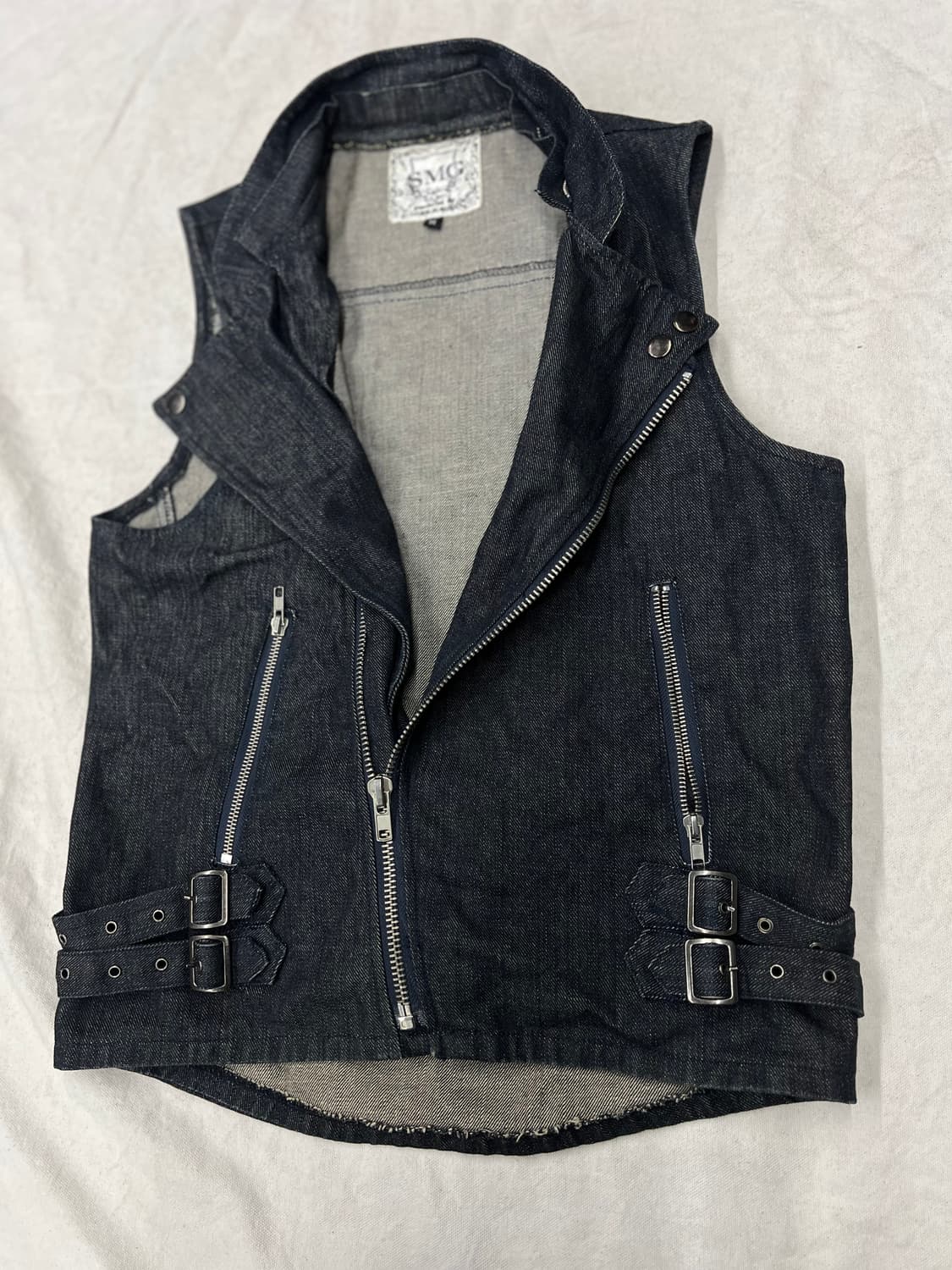 워싱 지퍼 조끼  상품이미지5