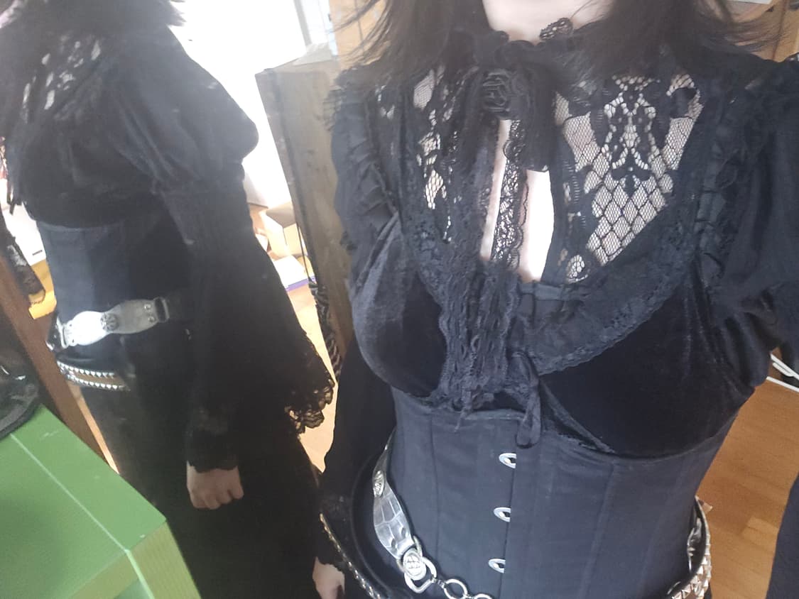 다크 인 러브 고스로리타 블라우스 원피스 고딕 공겜여주 지뢰계  빈티지 상품이미지4