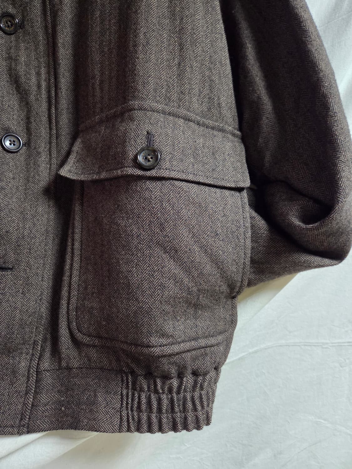 아쿠아스큐텀 헤링본 울 블루종 자켓 M 상품이미지8