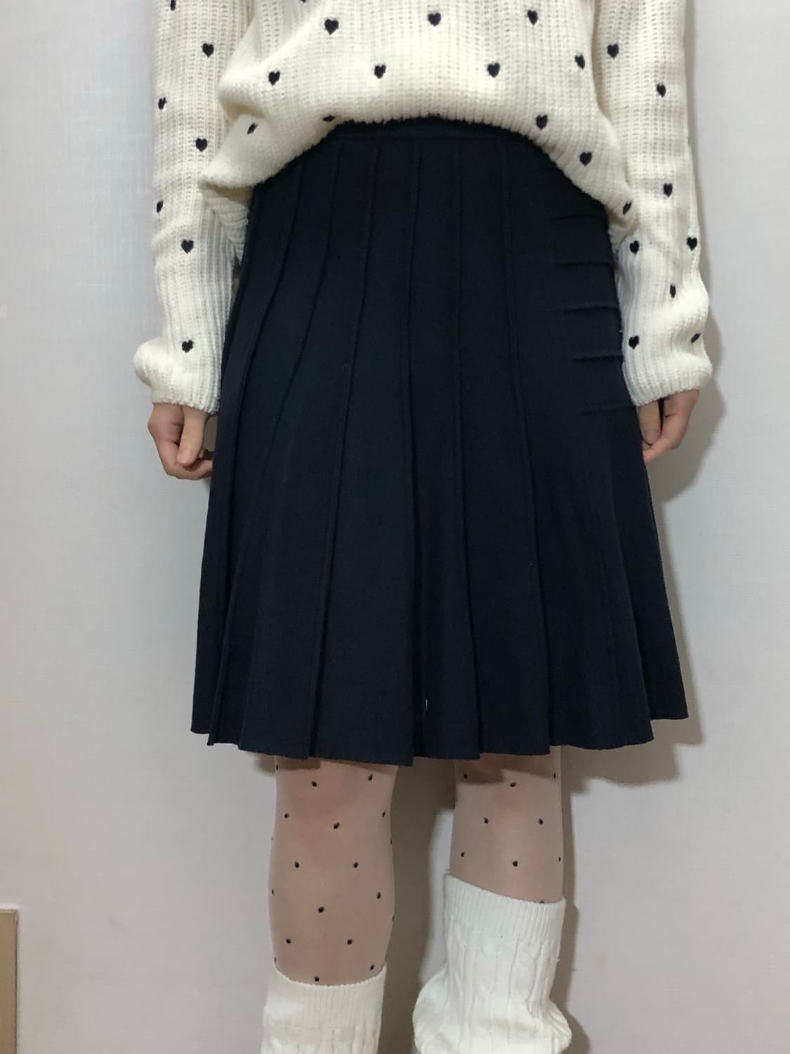 빈티지 네이비 플리츠 스커트 상품이미지2