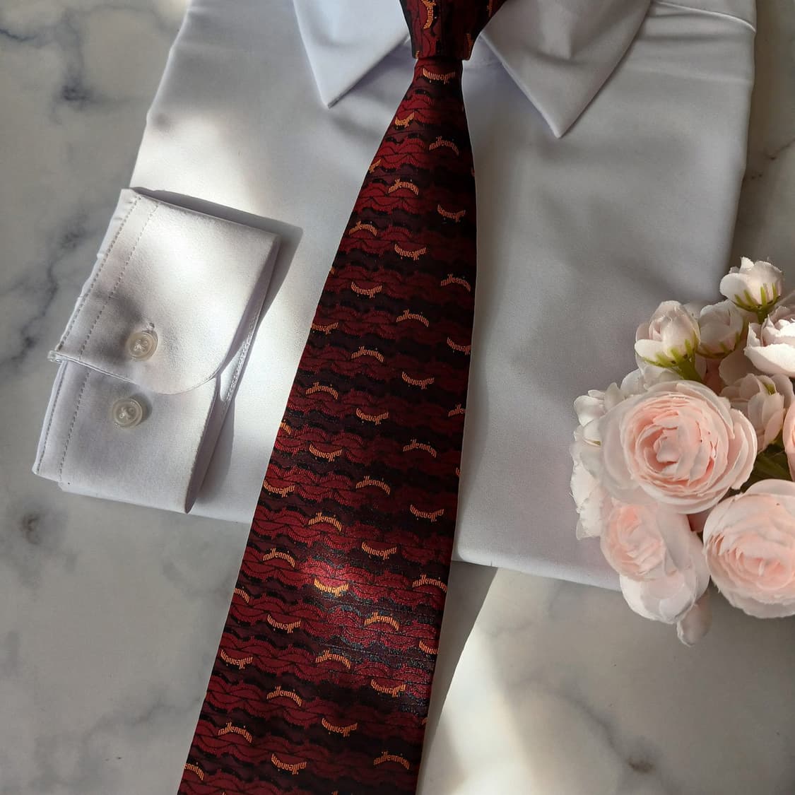 아쿠아스큐텀 실크 밀레니엄 웨이브 넥타이 9.7cm A+등급 A19194 상품이미지5