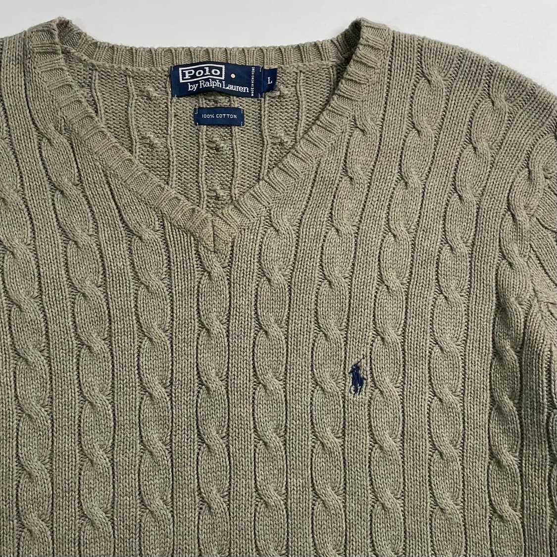 폴로 랄프로렌 카키 케이블 니트  상품이미지3