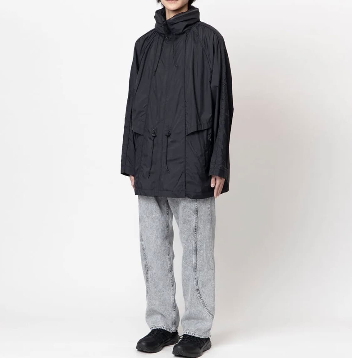 (M)언어펙티드 나일론 파라슈트 코트 블랙 상품이미지7