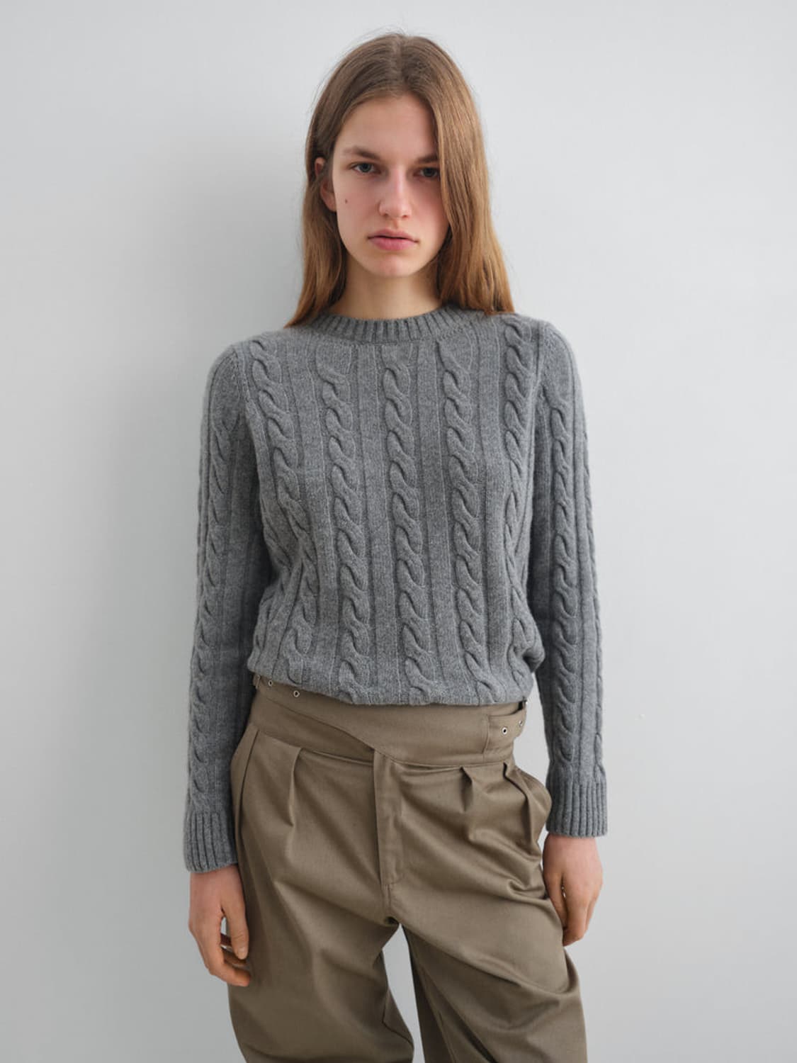 [S,M,L,XL]기마구아스 BRAID 니트/그레이 상품이미지3