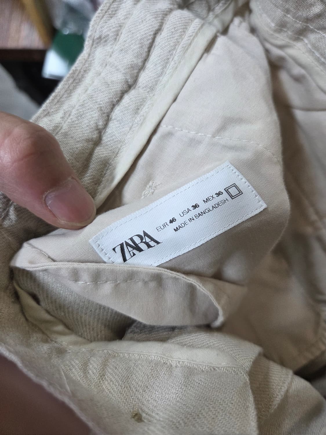 자라 아이보리 린넨 팬츠 xl 상품이미지3