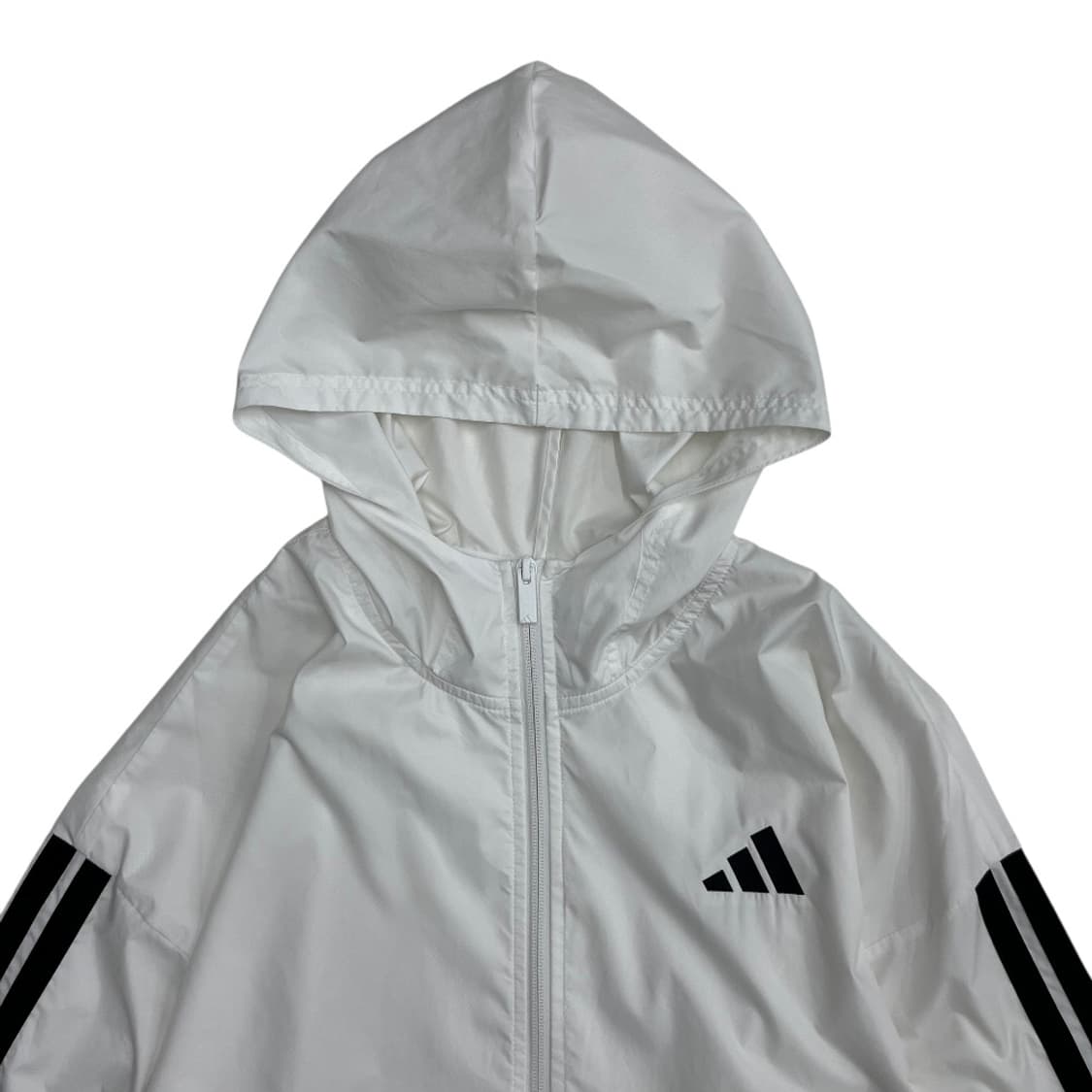 아디다스 에센셜 블랙라인 화이트 후드 바람막이 XL 상품이미지4