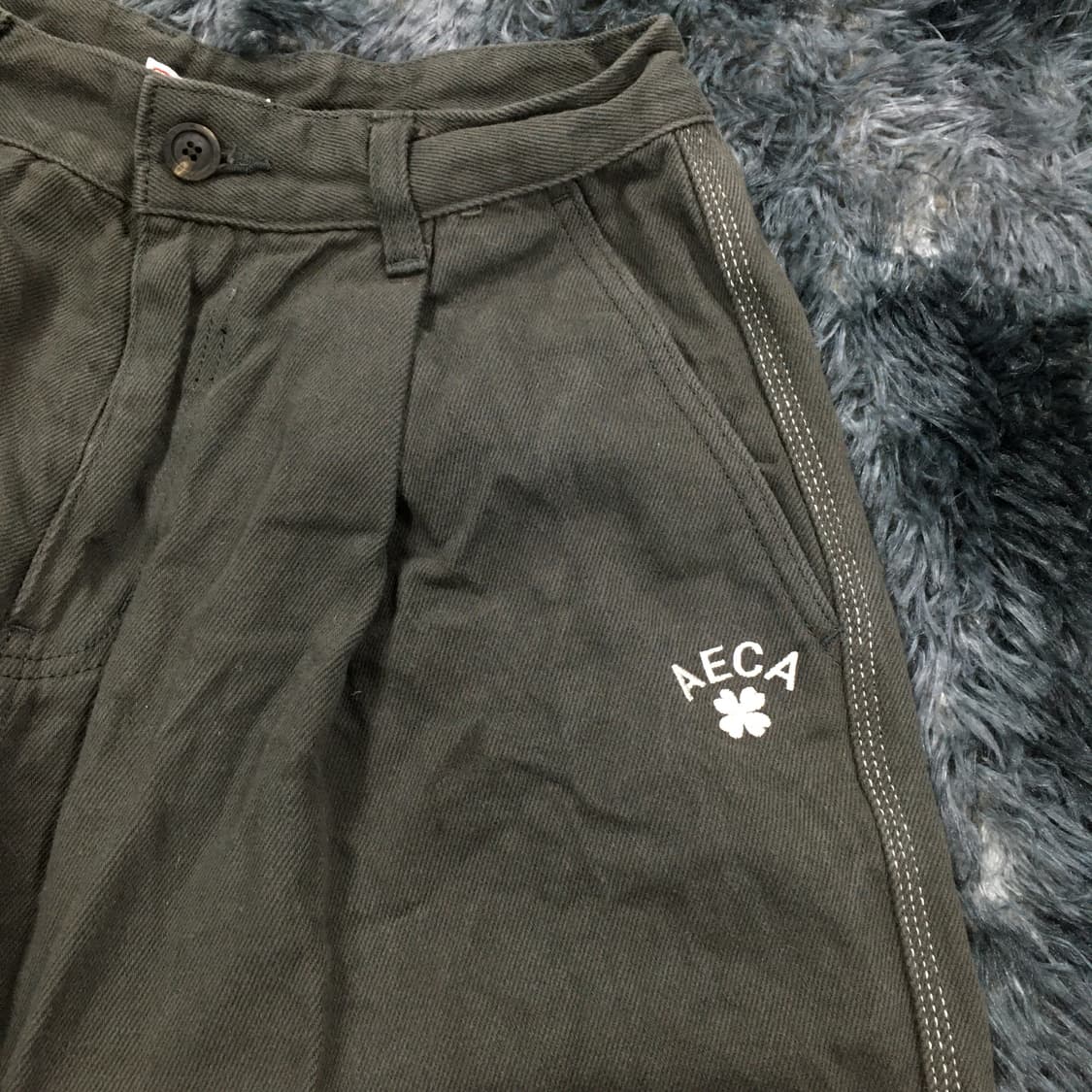 투티/0229 AECA 딥카키 팬츠 와이드 핀턱 스티치 상품이미지2