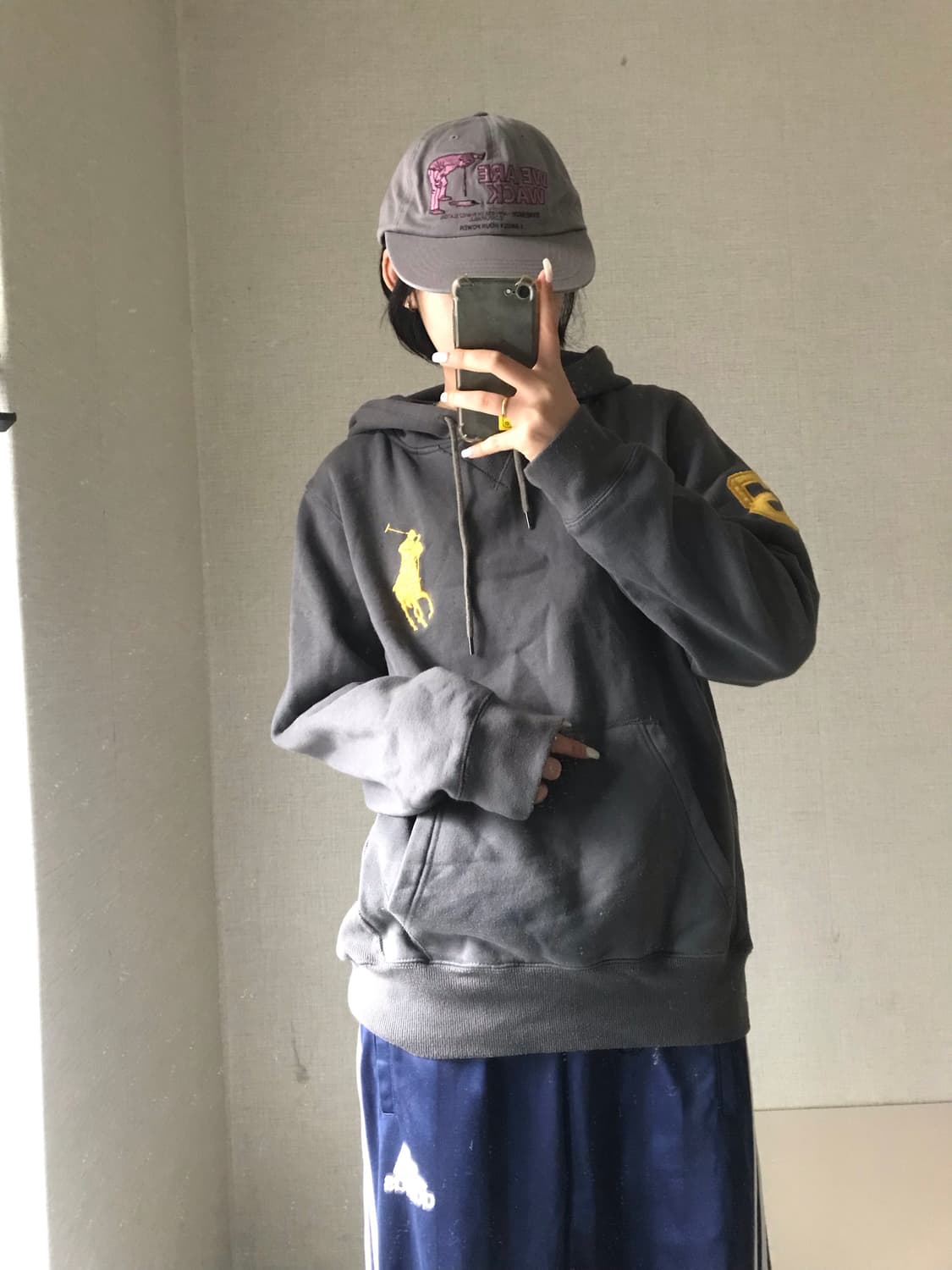 폴로 그레이 빅포니 후드티 상품이미지2