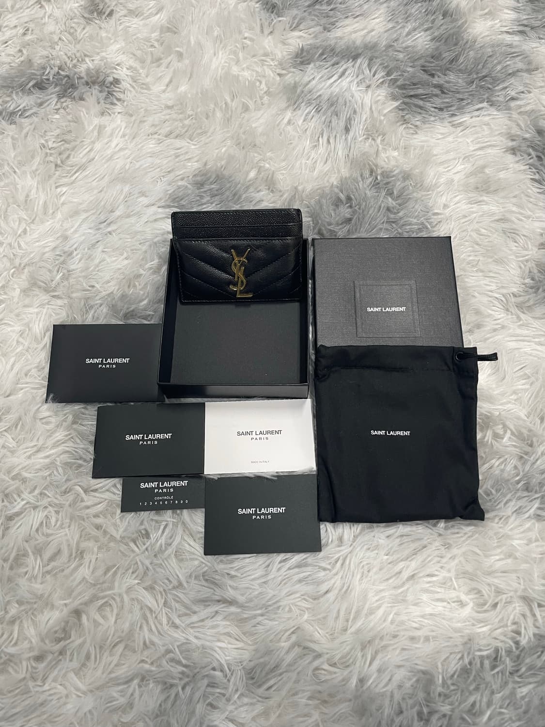 입생로랑 마틀라세 금장 카드지갑 블랙 [os] 상품이미지1