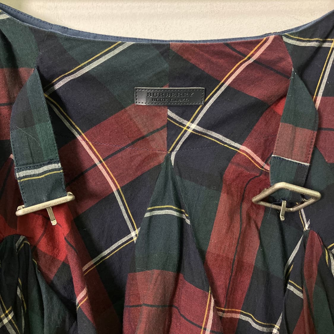 버버리 블루 라벨 체크 비대칭 미니 스커트 36 상품이미지5