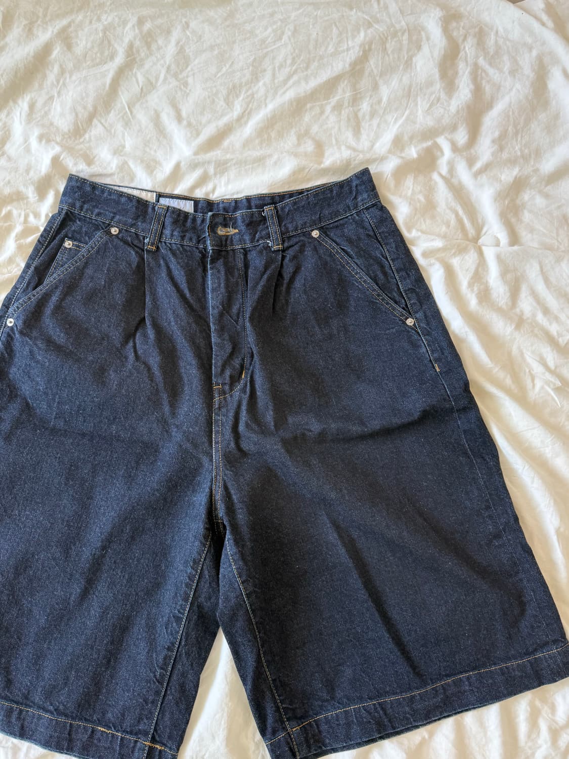 유스 하프 와이드 데님 팬츠  상품이미지2