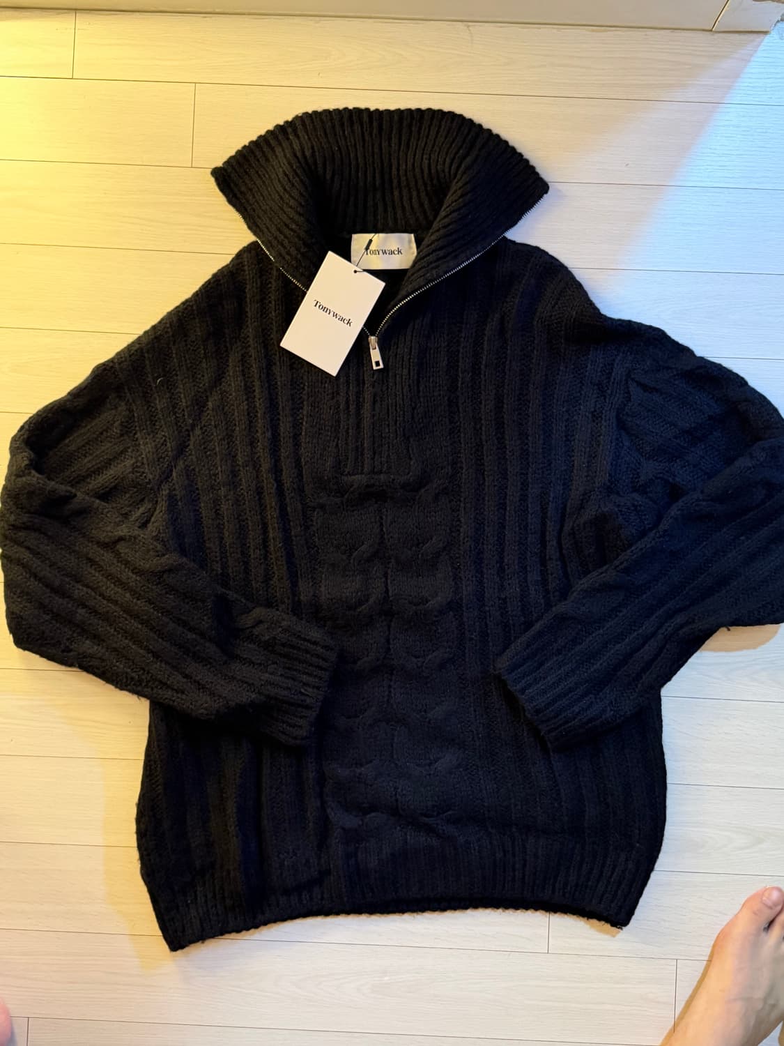토니웩 하프 집업 케이블 니트 상품이미지1