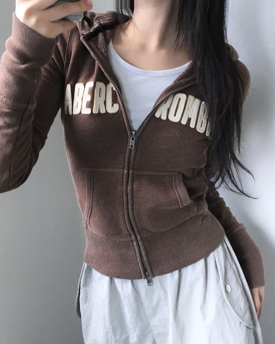 Abercrombie 아베크롬비 브라운 후드집업 상품이미지1
