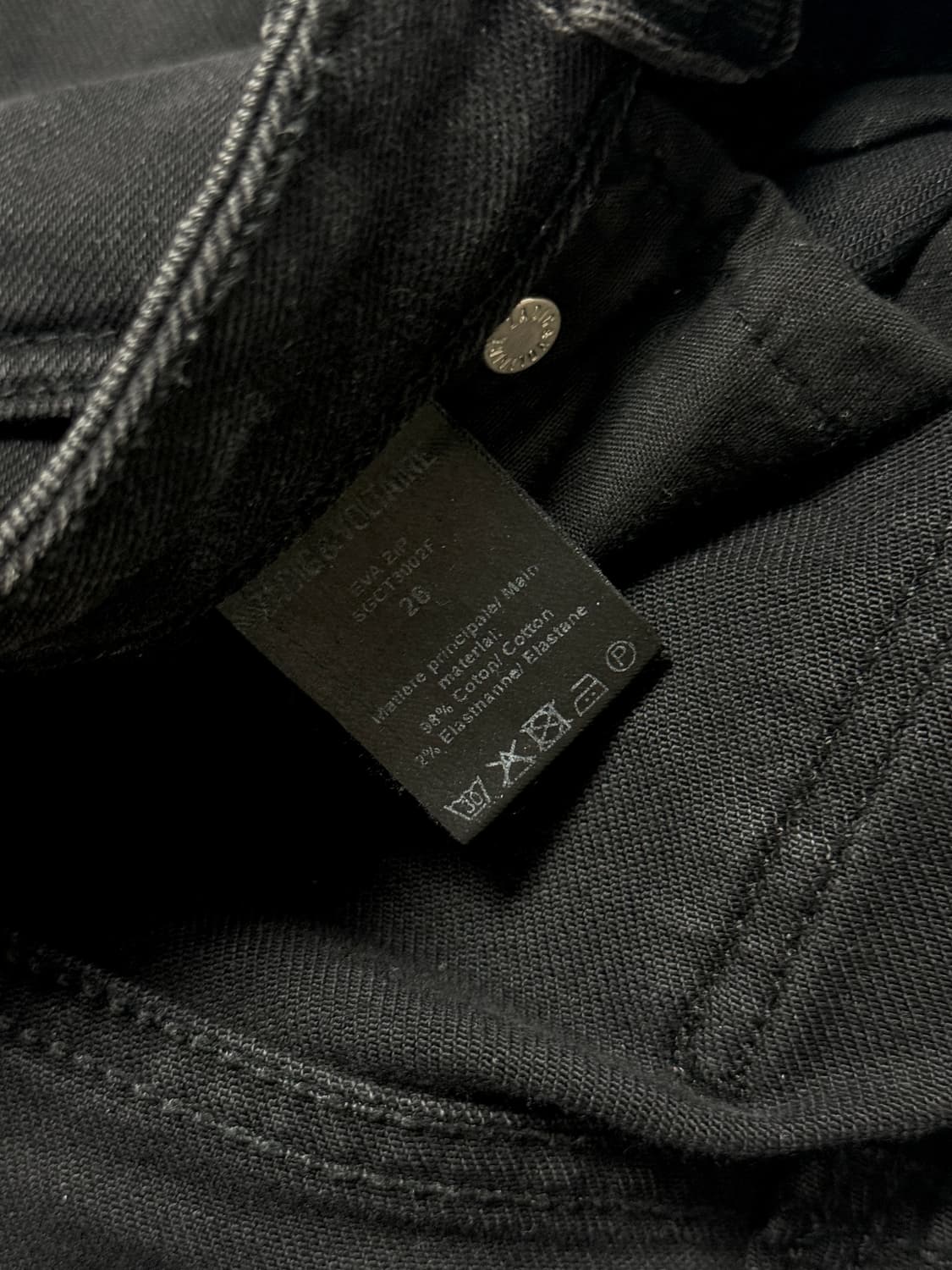 자딕앤볼테르 지퍼 트리밍 데님 팬츠 블랙 상품이미지6