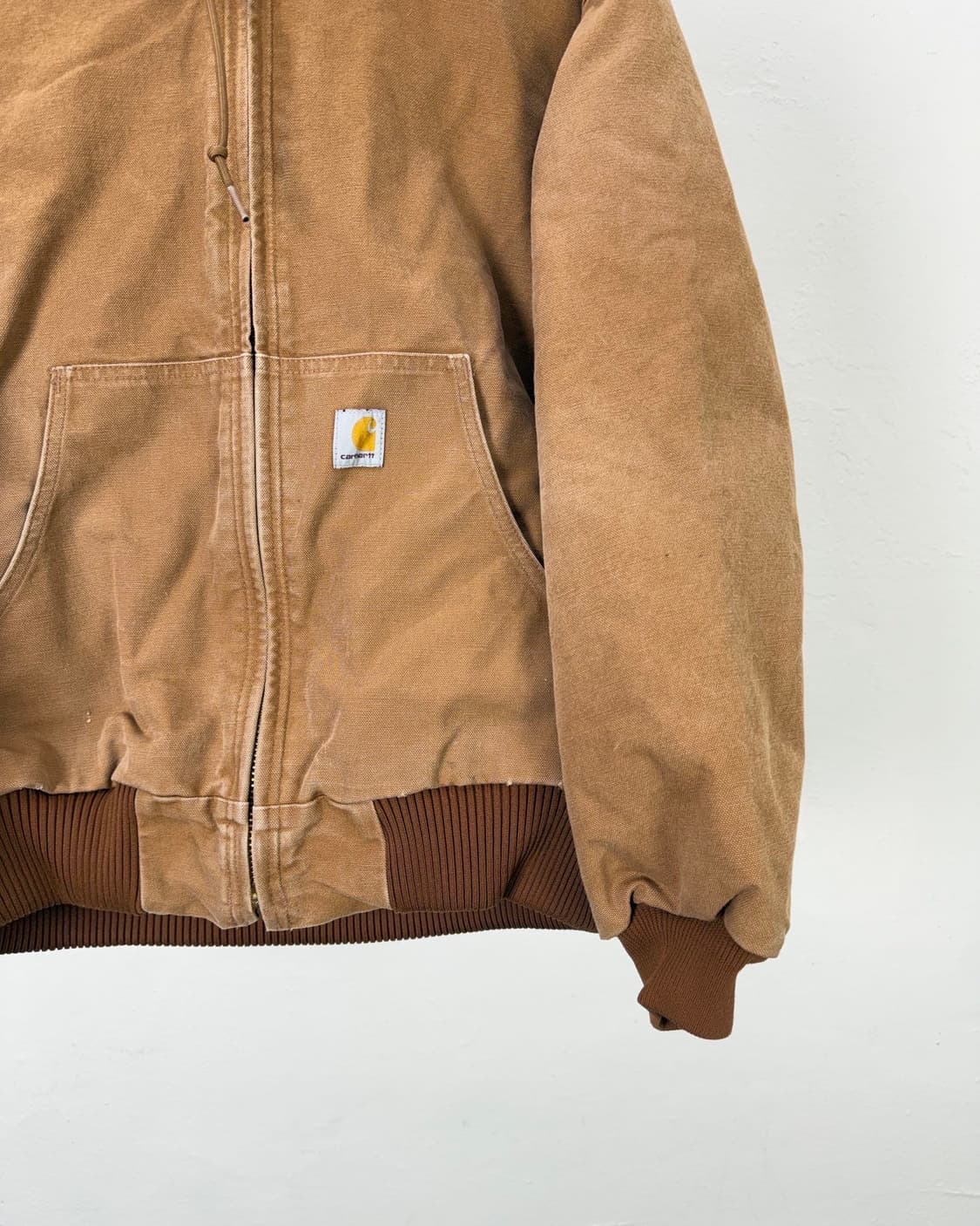 칼하트 브라운 j140 후드 워크 집업 자켓 상품이미지5