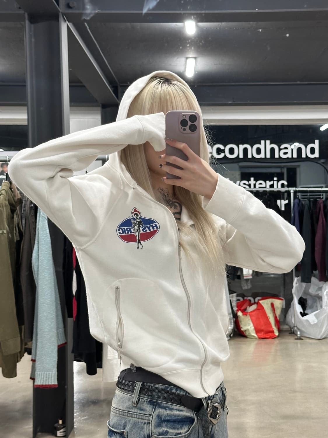 히스테릭글래머 90s 라운드 포켓 후드집업 상품이미지1