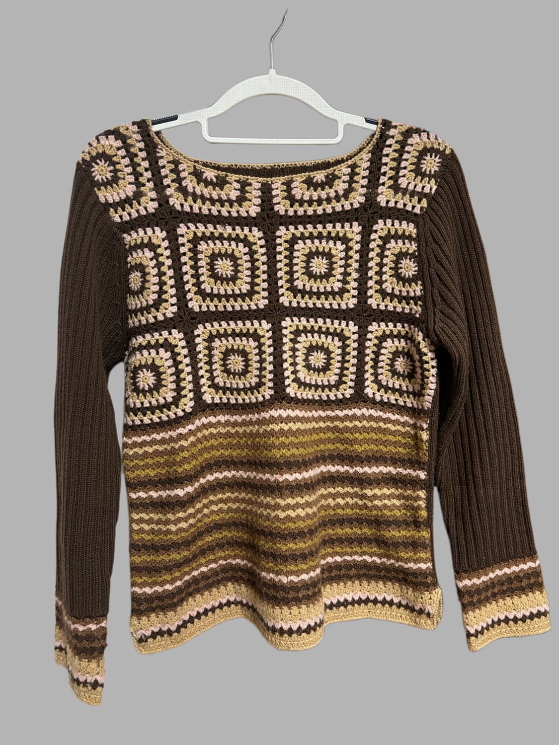 빈티지 크로쉐 모티브 뜨개 니트 상품이미지1