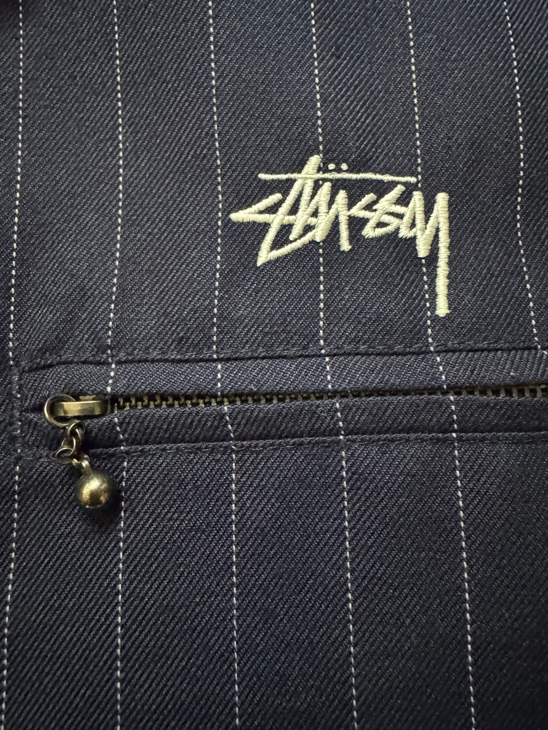 꼼데가르송 스투시 핀 스트라이프 빙 재킷 xl 상품이미지3