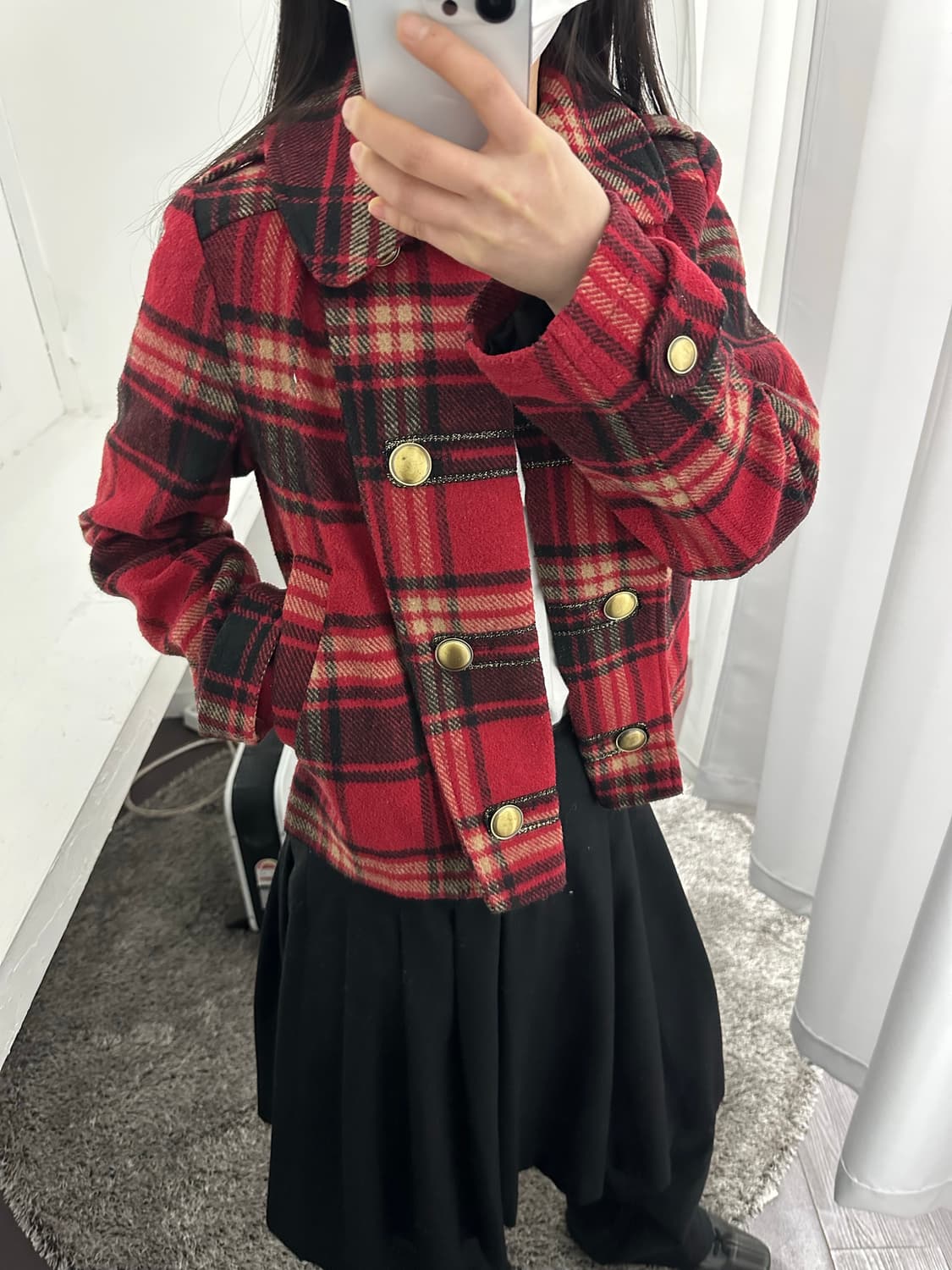 napoleon red check wool jacket 상품이미지6