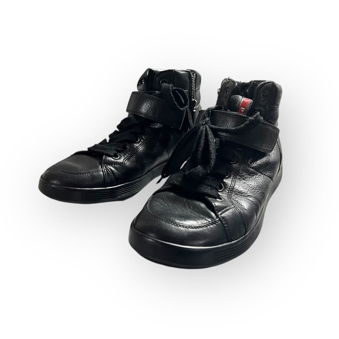[270] 프라다 스포츠 블랙 레더 하이탑 스니커즈 상품이미지2