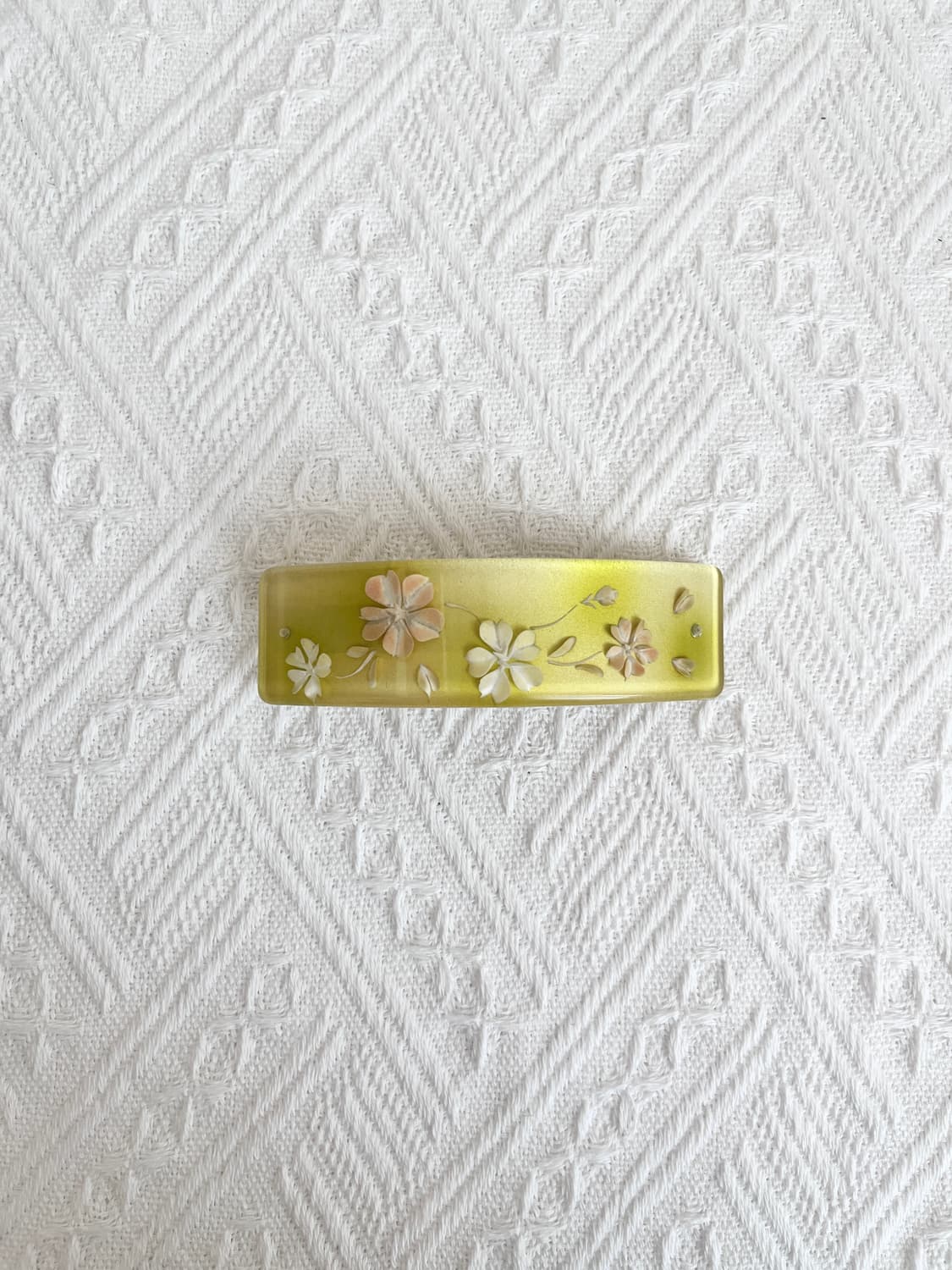 골든 라임 꽃 아트 헤어핀 상품이미지1